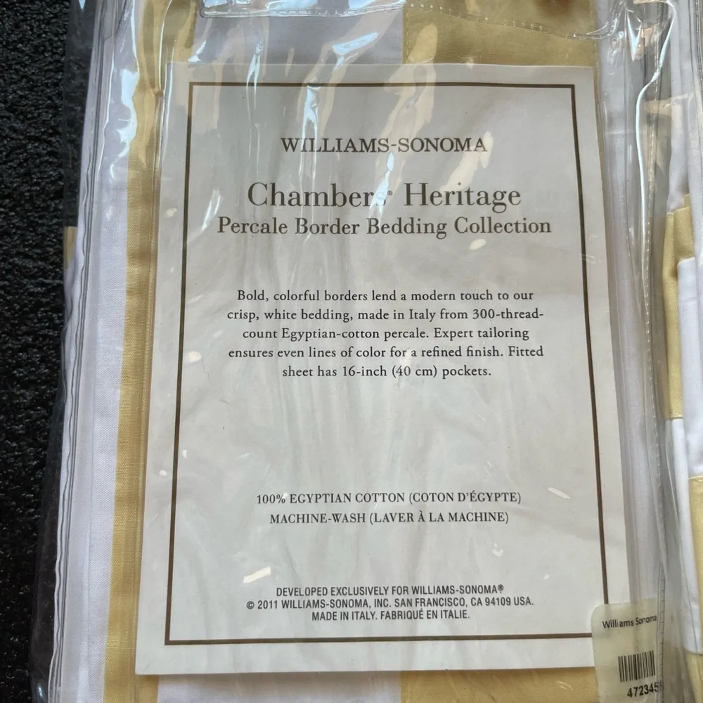 Set of 3 Williams-Sonoma King Shams – Chambers Heritage Percale Border Gold Trim